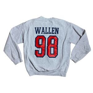Morgan Wallen 98 Braves Gray Baseball Sweatshirt Sweater Medium Country